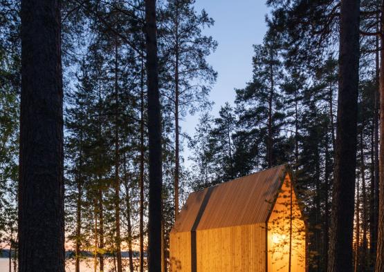a small cabin in the woods