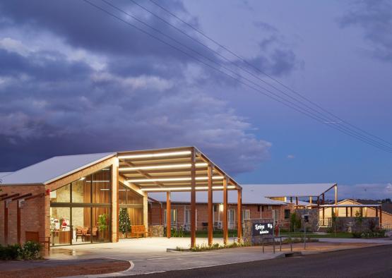 a building with a roof over a street