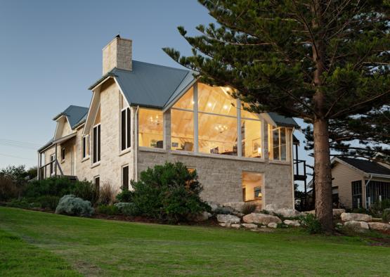 a house with a large window