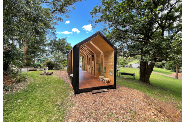 a building with a door open