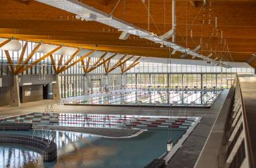 a large indoor swimming pool