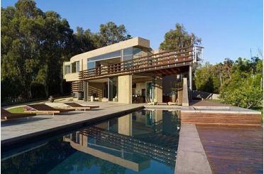 a house with a pool in the back