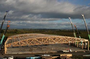 a construction site with a crane